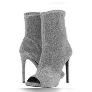 Sequin Peep Toe Booties